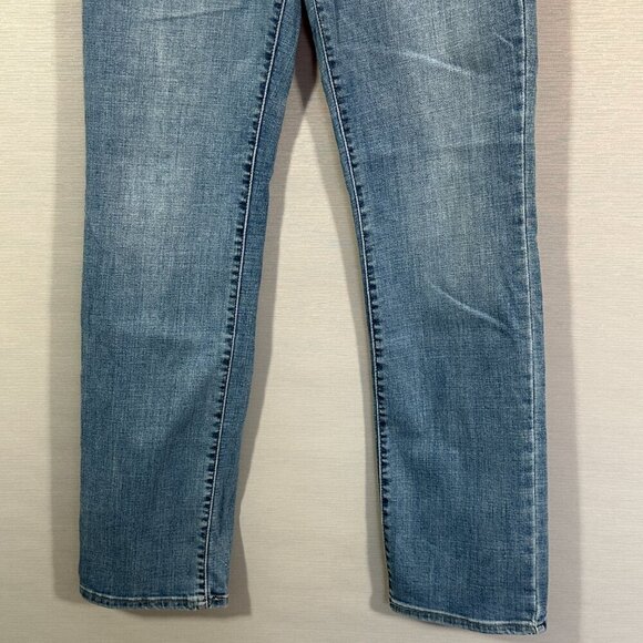 Levis Jeans Womens 31 Slimming Straight Medium Wash Cotton Stretch Painted Pocke - Picture 3 of 10
